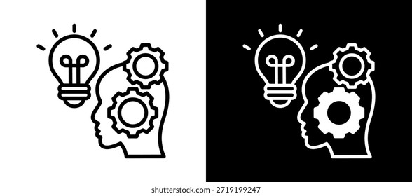 Icono de pensamiento crítico Ilustración vectorial whiteblack