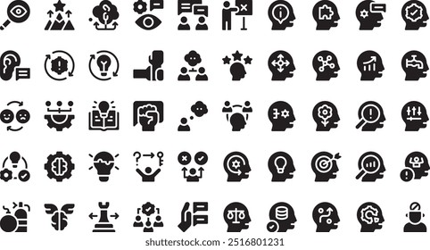 Ícones de pensamento crítico Coleção de ícones vetoriais de alta qualidade com traço editável. Ideal para projetos profissionais e criativos.