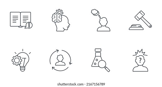Critical thinking icons set . Critical thinking pack symbol vector elements for infographic web