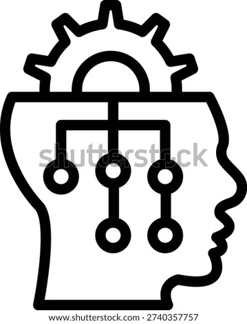 Critical Thinking Line Icon and Vector