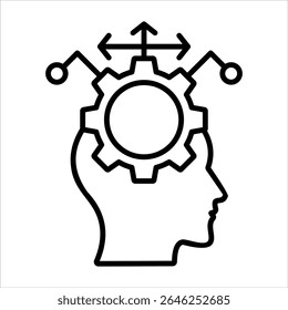 critical thinking outline icon vector illustration