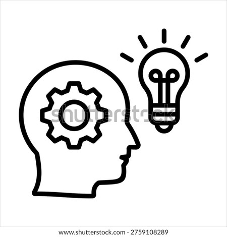 Critical Thinking Outline Icon Vector Illustration