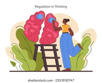 Critical thinking skill. Strategic decision-making, brainstorming and solution research. Self-development for career growth. Flat vector illustration