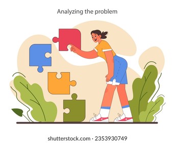 Critical thinking skill. Strategic decision-making, brainstorming and solution research. Analyzing the problem, task better understanding. Flat vector illustration