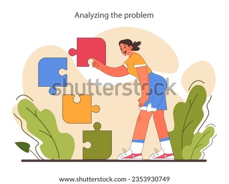 Critical thinking skill. Strategic decision-making, brainstorming and solution research. Analyzing the problem, task better understanding. Flat vector illustration
