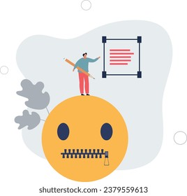 Critical thinking and think before talk information.Ability to analyze content or text objectivity.flat vector illustration