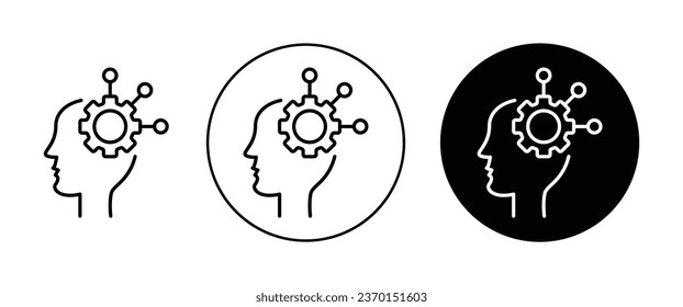 Critical Thinking vector icon set in black color. Suitable for apps and website UI designs