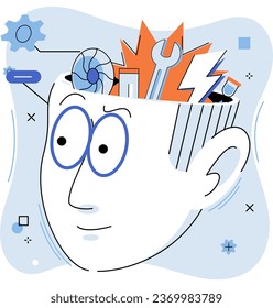 Critical thinking. Vector illustration. Applying strategic approach to critical thinking enhances problem-solving capabilities The critical thinking concept encourages us to question assumptions