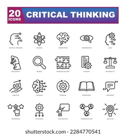 Critical thinking Vector Illustration concept. Simple line critical thinking icon for templates, web design and infographics