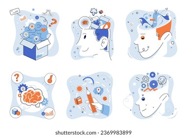 Critical thinking. Vector illustration. The critical thinking concept encourages us to question assumptions and seek deeper understanding Cognition is elevated through critical thinking enabling