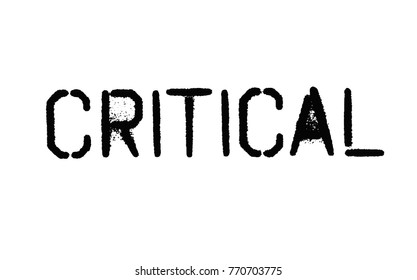 Critical. Typographic stamp visualisation concept Original series.