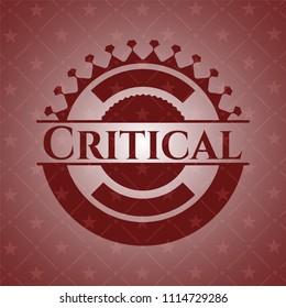 Critical vintage red emblem