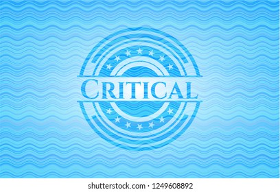Critical water wave concept badge background.