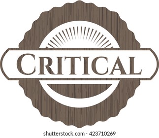 Critical wood icon or emblem