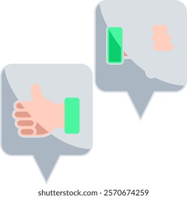 Criticism Icon - Flat Color Style - Social Anxiety Theme