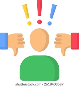 Criticism Icon Flat Vector Illustration