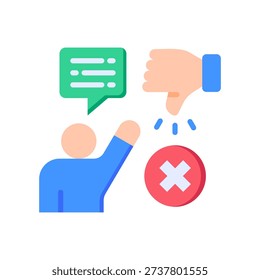 Criticism Icon Flat Vector Illustration