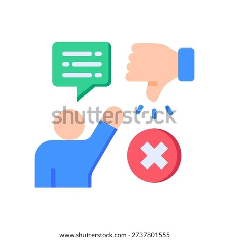 Criticism Icon Flat Vector Illustration