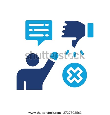 Criticism Icon Glyph Color Vector Illustration
