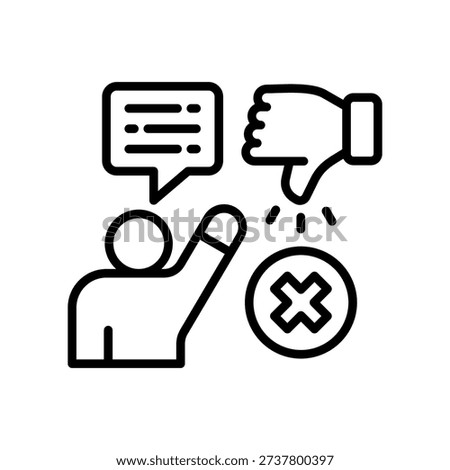 Criticism Icon Line Vector Illustration