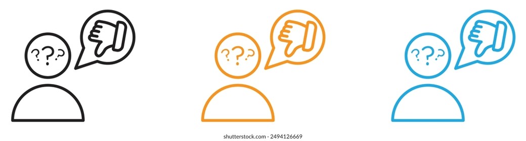 Criticism icon vector logo set collection for web app ui