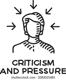 Criticism and pressure - absctract sketchy vector illustration