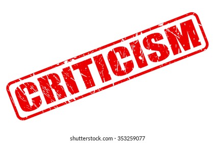 Criticism Red Stamp Text On White Stock Vector (Royalty Free) 353259077