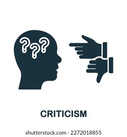Criticism Silhouette Icon. Frustrated Human, Angry Swear and Complain Glyph Pictogram. Critic Thinking Solid Sign. Intellectual Process, Critical Review Symbol. Isolated Vector Illustration.