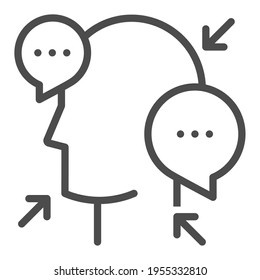 Criticism squale line vector icon.
