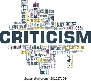 Criticism Vector Illustration Word Cloud Isolated Stock Vector (Royalty ...