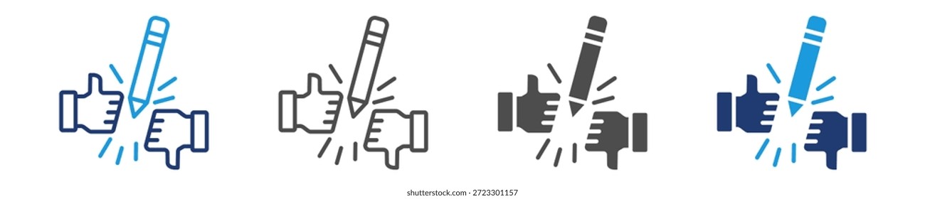 Conjunto de iconos de crítica de varios estilos