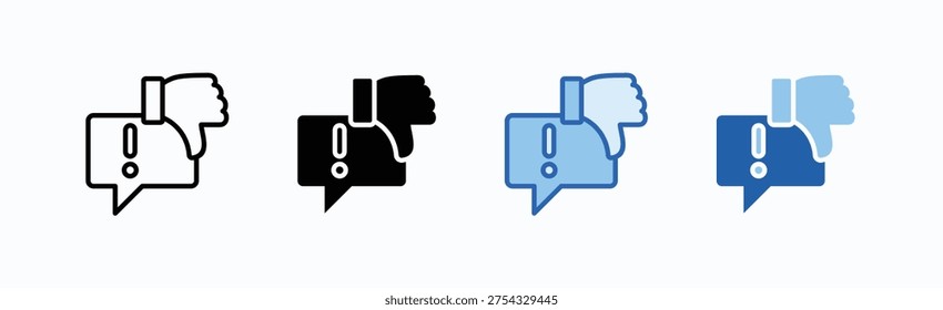 Critique Icon Sheet Multiple Style Collection Isolated Vector