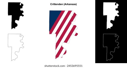 Crittenden County (Arkansas) outline map set