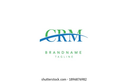 CRM Alphabet Initial Swoosh Abstract Icon Logo Vector Illustration