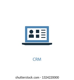 CRM concept 2 colored icon. Simple blue element illustration. CRM concept symbol design. Can be used for web and mobile UI/UX
