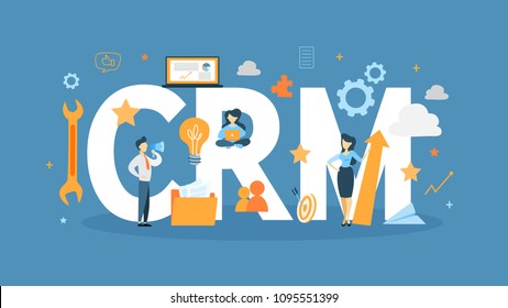 CRM concept illustration. Idea of business and technology.