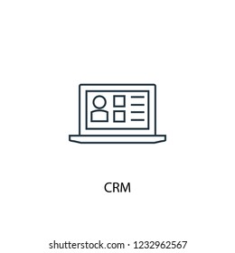 CRM concept line icon. Simple element illustration. CRM concept outline symbol design. Can be used for web and mobile UI/UX