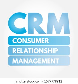CRM - Consumer Relationship Management acronym, business concept background