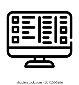 crm crew resource management line icon vector. crm crew resource management sign. isolated contour symbol black illustration