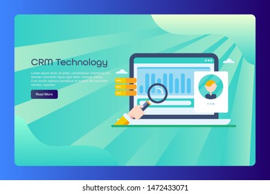 CRM - Customer relationship management concept - flat design vector landing page