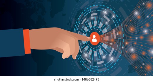 CRM: Administración de relaciones con el cliente. Iconos planos del sistema contable, 