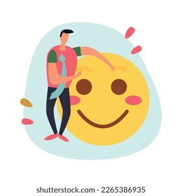 Gestión de relaciones con clientes CRM Composición plana con clientes conceptuales Iconos de compromiso gadgets y ilustración de vectores de personas