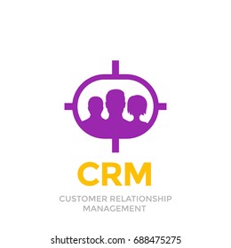 CRM, Customer Relationship Management Icon Isolated On White