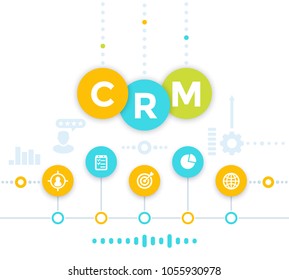 CRM, customer relationship management infographics, vector illustration
