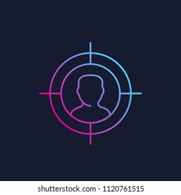 CRM, customer relationship management linear vector
