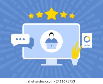 CRM - Customer relationship management, profile segmentation, business clients onboarding platform. Analysis customer service to improve customer retention and loyalty. Isolated Vector illustration