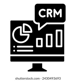 CRM Dashboard icon line vector illustration