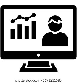 Painel de CRM Ícone de vetor simples e claro que ilustra uma ideia ou função essencial