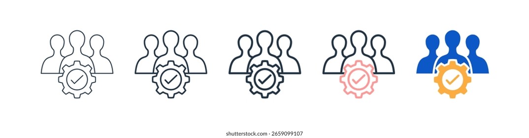 Crm verschiedenen Stil Symbole setzen Vektorgrafik.