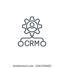 CRM. Effective interaction. Vector linear icon isolated on white background.